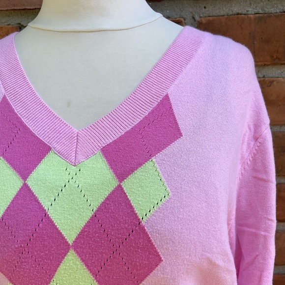 Lilly Pulitzer White Label Preppy Argyle Sweater - Picture 2 of 5